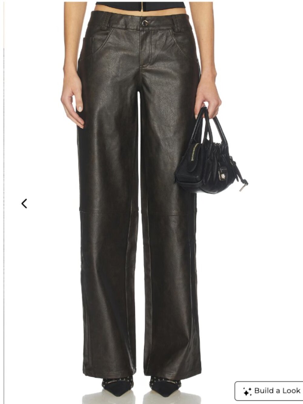 NWT REVOLVE SUPERDOWN Black Ana Faux Leather Pant